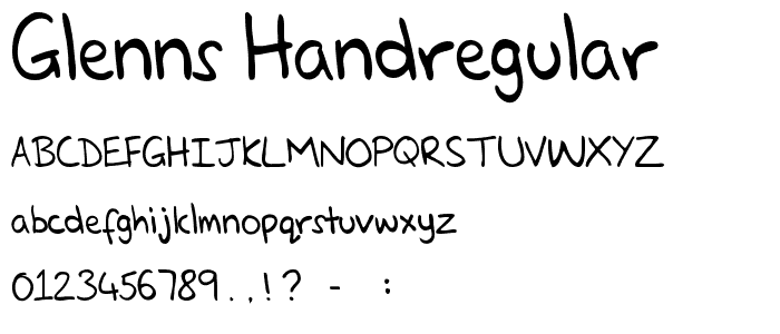 Glenns HandRegular font